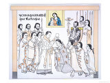 Caciques Receiving Communion from a Priest in the House of Hernando Cortes Giclee Print