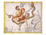 Constellation of Ophiucus and Serpens, Plate 22 from "Atlas Coelestis" Giclee Print by Sir James Thornhill