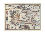 Map of the Island of Haiti, 1789 Impressão giclée