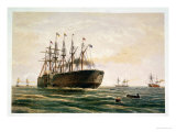 The Great Eastern under Way, July 23rd, 1865, from "The Atlantic Telegraph" reproduction procédé giclée par Robert Dudley