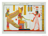 Ramesses IV (1153-1147 BC) Offering Incense to Isis and Amon-Re, Seated on a Throne Giclee Print by Jean Francois Champollion