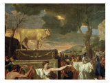 The Adoration of the Golden Calf, Before 1634 (Detail) Giclée-Druck von Nicolas Poussin