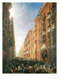Procession of Corpus Christi in Via Dora Grossa, Turin Giclee-trykk av Carlo Bossoli Procession of Corpus Christi in Via Dora Grossa, Turin Giclee-trykk av Carlo Bossoli