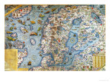 Scandinavia, Detail from the Carta Marina Da Olaus Magnus, 1572 Giclee Print by Antonio Lafreri