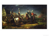 The Meeting of the Duke of Wellington and Field Marshal Blucher Giclee-trykk av Thomas Jones Barker The Meeting of the Duke of Wellington and Field Marshal Blucher Giclee-trykk av Thomas Jones Barker