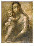 Virgin and Child, Preparatory Cartoon for the "Mackintosh Madonna" Reproduction procédé giclée par Raphael 