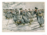 The Red Cross Transporting Injured Russians on Skis During the Russo-Japanese War Lámina giclée The Red Cross Transporting Injured Russians on Skis During the Russo-Japanese War Lámina giclée