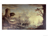 Port at Sunset Giclee Print by Salvator Rosa