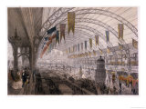 Interior View of the Palais De L'Industrie at the Exposition Universelle in 1855 reproduction procédé giclée par Louis Jules Arnout