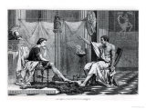 The Education of Alexander the Great by Aristotle from a Book by L. Figuier Giclée-Druck