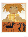 Pan Piper, Illustration from "Les Mythes" by Paul Valery Published 1923 Giclee Print by Georges Barbier
