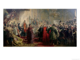 Emperor Franz Joseph I and Empress Elizabeth in Budapest, 8th July 1896 Giclee-trykk av Gyula Benczur Emperor Franz Joseph I and Empress Elizabeth in Budapest, 8th July 1896 Giclee-trykk av Gyula Benczur