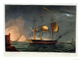 Cutting out of the Hermione from the Harbour of Porto Cavallo, October 25th 1799 reproduction procédé giclée par Thomas Whitcombe