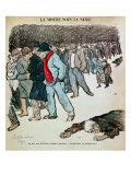 The Misery of Workers and the Unemployed in the Snow, Illustration from "Le Chambard Socialiste" reproduction procédé giclée par Théophile Alexandre Steinlen