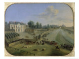 View of the Chateau De La Muette with the Arrival of King Louis XV, circa 1738 Giclee Print by Charles Leopold Grevenbroeck