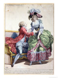Fashion Plate of 1785 reproduction procédé giclée par Louis Joseph Watteau