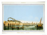 Bridge over the Lagoon, from "Views of Principal Monuments in Venice," Published circa 1850 Giclee Print by Giovanni Pividor