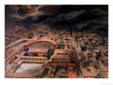 The Eruption of Vesuvius at Pompeii in 79 AD Reproduction procédé giclée par Antonio Niccolini