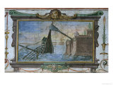 An Device That Allowed Archimedes to Drag a Ship Ashore, Stanza Della Mattematica, 1587-1609 Giclee Print by Giulio Parigi