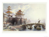 Western Gate of Peking, circa 1850 Giclee Print by Thomas Allom