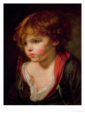 A Blond Haired Boy with an Open Shirt Giclée-Druck von Jean-Baptiste Greuze