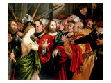 Christ and the Woman Taken in Adultery Giclee Print by Jan Sanders van Hemessen