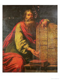 Moses and the Tablets of the Law reproduction procédé giclée par Laurent de La Hyre