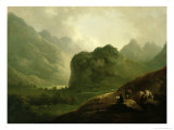 A Sketching Party in the Pass at Borrowdale reproduction procédé giclée par Julius Caesar Ibbetson
