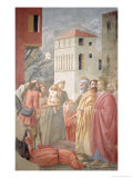 St. Peter Distributing the Common Goods of the Church and the Death of Ananias, circa 1427 Reproduction procédé giclée par Tommaso Masaccio