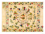 Rumal: Square Embroidery Cover Showing Punjabi Dance, Mid 19th Century reproduction procédé giclée