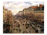 Boulevard Montmartre, Afternoon Sun, 1897 reproduction procédé giclée par Camille Pissarro