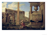 Hermit Among the Ruins Giclee Print by Nicolas Poussin