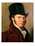 Portrait of a Young Man in a Top Hat reproduction procédé giclée par Jacques-Laurent Agasse