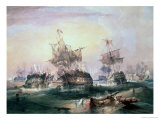 Battle of Trafalgar, 21st October 1805 reproduction procédé giclée par William John Huggins