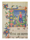 Historiated Initial "L" Depicting Christ Appearing to Mary Magdalene Giclee Print by Zanobi Di Benedetto Strozzi
