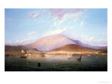 Hobart Town with Mount Wellington, Tasmania Giclee Print by Geelmuyden Bull Knud