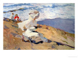 The Beach at Biarritz reproduction procédé giclée par Joaquín Sorolla y Bastida