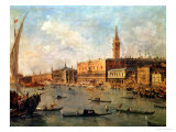 Venice: the Doge's Palace and the Molo from the Basin of San Marco, circa 1770 Giclée-Druck von Francesco Guardi