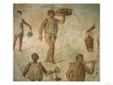Preparations for a Banquet, Fragment of Marble, Limestone and Glass Mosaic Pavement from Carthage Giclee Print Preparations for a Banquet, Fragment of Marble, Limestone and Glass Mosaic Pavement from Carthage Giclee Print