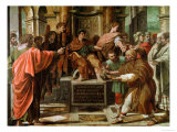 The Blinding of Elymas (Sketch for the Sistine Chapel) (Pre-Restoration) Giclee Print by Raphael 