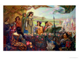 Lancelot and Guinevere reproduction procédé giclée par Herbert James Draper