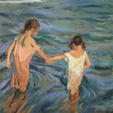 Children in the Sea, 1909 Gicléedruk van Joaquín Sorolla y Bastida