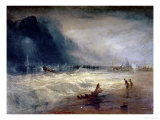 Lifeboat and Manby Apparatus Going off to a Stranded Vessel Making Signal of Distress, circa 1831 Wydruk giclee autor William Turner