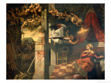 L'Annonciation reproduction procédé giclée par Jacopo Robusti Tintoretto