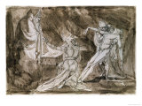 Study for "Saul and the Witch of Endor" reproduction procédé giclée par Henry Fuseli