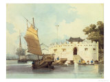 The Dutch Folly Fort off Canton reproduction procédé giclée par George Chinnery