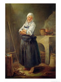 A Saxon Villager in Her Kitchen reproduction procédé giclée par Charles-francois Hutin