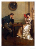 A Game of Chess Giclee Print by George Goodwin Kilburne
