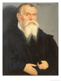 Portrait of Lucas Cranach the Elder, 1550 reproduction procédé giclée par Lucas Cranach the Younger