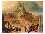 The Building of the Tower of Babel Giclee Print by Hendrick Van Cleve